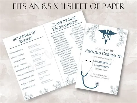Nursing Pinning Ceremony Program Template Editable Template - Etsy