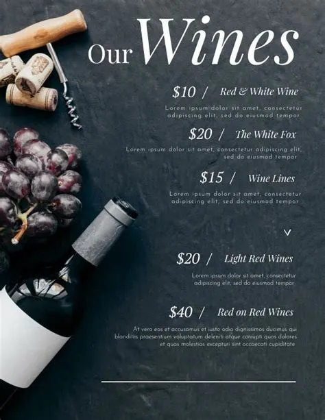 Wine Menu Template