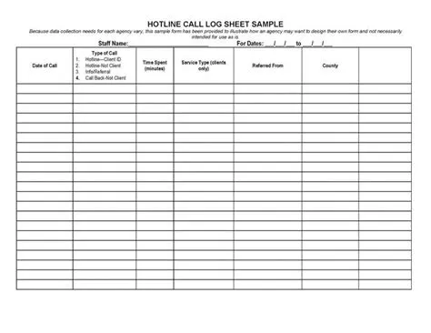 Client Call List Template PDF Format