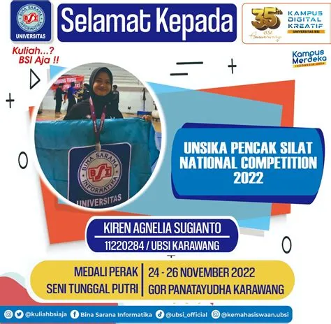 MAHASISWI UBSI KARAWANG SABET MEDALI PADA KEJUARAAN UNSIKA PENCAK SILAT ...