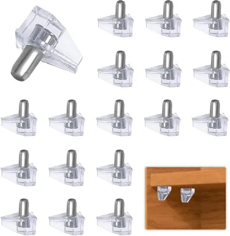 20 Pcs 5mm Clear Plastic Cabinet Shelf Support Pins, Clear Shelf ...