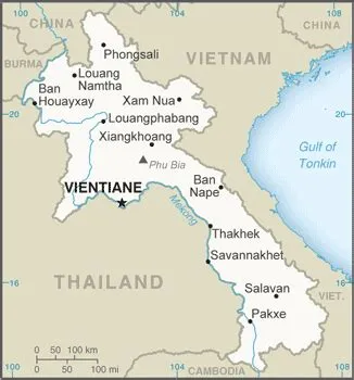 Laos Map (Road) - Worldometer