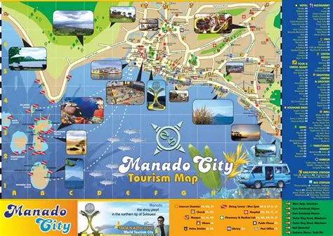 Manado Indonesia: Manado City Tour Map