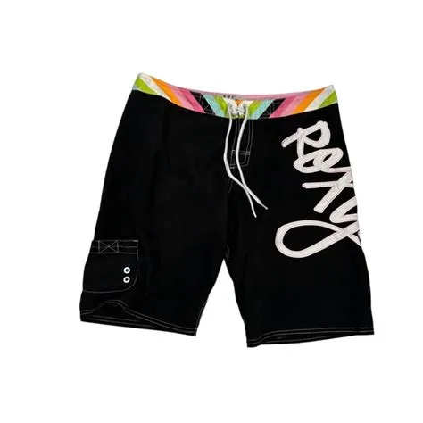 Roxy | Shorts | Roxy Long Bermuda Board Shorts Black With Pink Cursive ...
