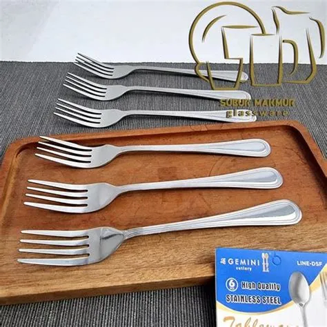 Jual [6 pcs] Garpu Makan Tebal 18.5cm LE GEMINI Motif Garis Hotel ...