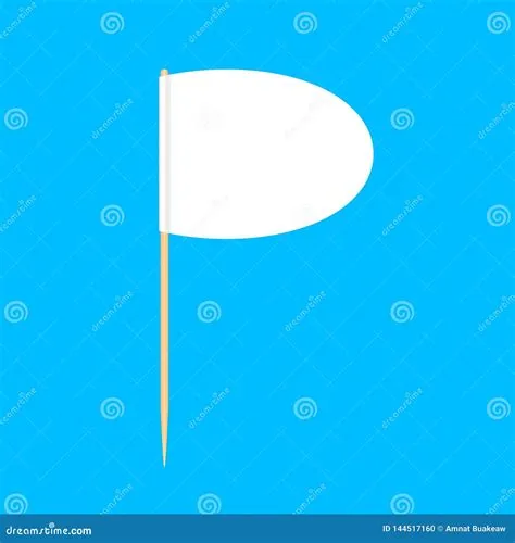 Wooden Toothpicks Flags Curve Round Miniature Isolated on Blue ...