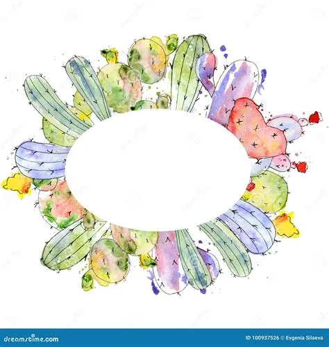 Tropical Cactus Arrangements, Borders, Frames Watercolor Cacti Print ...