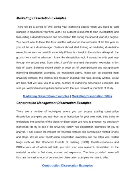Dissertation Examples | Sample Dissertations | PDF | Postgraduate ...