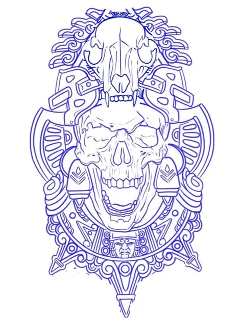Tattoo Aztecas, Totem Tattoo, Dark Art Tattoo, Aztec Drawing, Skull Art ...