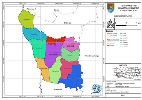 Peta Administrasi Kecamatan Kedungreja, Kabupaten Cilacap ~ NeededThing
