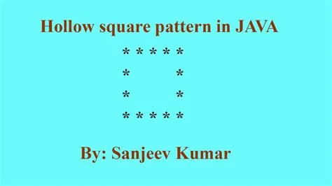 Hollow square pattern || Java || By : Sanjeev kumar - YouTube