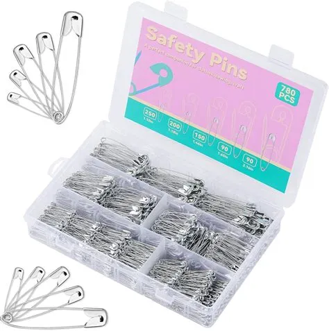 Amazon.com: Pnytty Safety Pins 780pcs Assorted Silver Clothes Pins ...