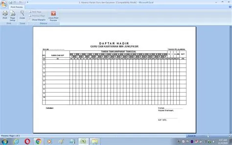 Contoh Format Absensi - 56+ Koleksi Gambar