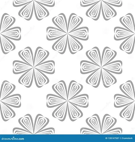 Gray Floral Seamless Pattern on White Background Stock Vector ...