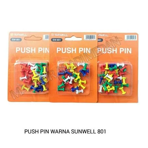 Jual (1Box Kecil) Push Pin Warna / Paku Pin Warna Warni / Jarum Tekan ...