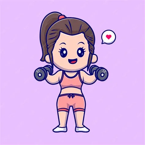 Cute Fitness Girl Cartoon at Margaret Burgin blog