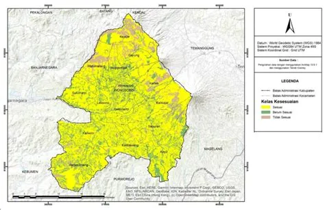 Gambar 7. Peta Tingkat Kesesuaian antara Penggunaan Lahan Kabupaten ...