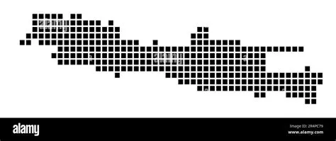 Java map. Map of Java in dotted style. Borders of the island filled ...