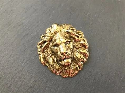 Large Gold Lion Pin Leo Birthday Zodiac Lion's Mane Brooch - Etsy UK