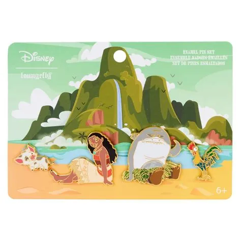 Moana Ocean Waves Pin 4-Pack - Entertainment Earth