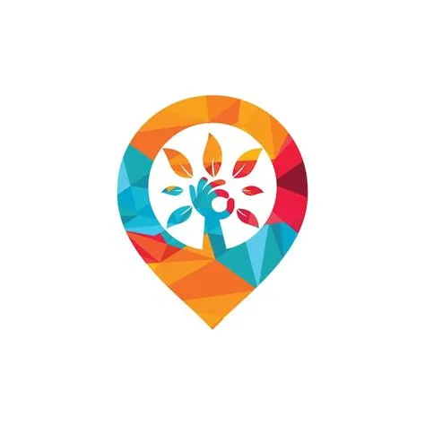 Premium Vector | Hand tree and GPS pin logo design