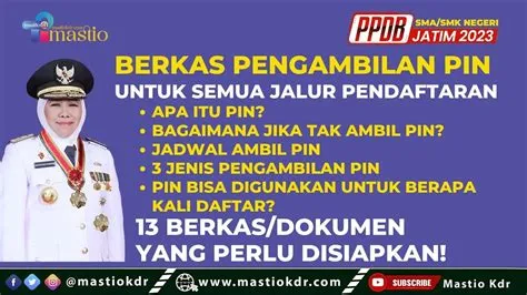 Berkas Pengambilan PIN Pada PPDB Jatim 2023! Untuk Semua Jalur ...