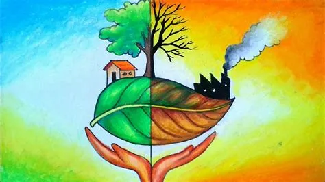 World environment day drawing||save nature ||pollution painting | Earth ...