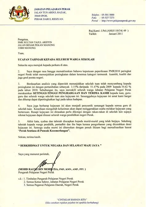 Cikgu Zuhairi Manong: Surat penghargaan dan tahniah...