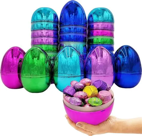 Amazon.com: Jumbo Metallic 6" Giant Fillable Easter Eggs Colorful ...