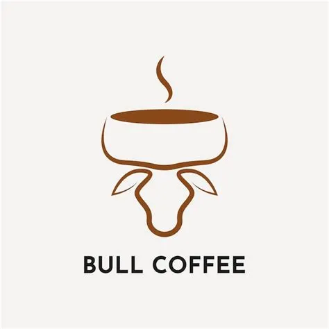 Kreative Idee für das Design des Bull-Kaffee-Logos | Premium Vektor