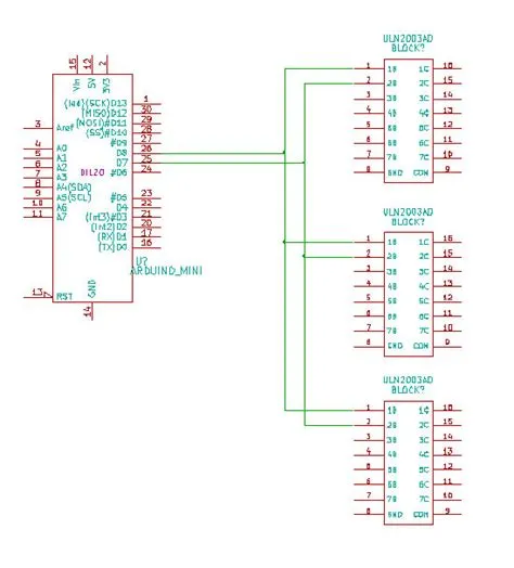 Controlling multiple Darlington arrays with the same output pin? - LEDs ...