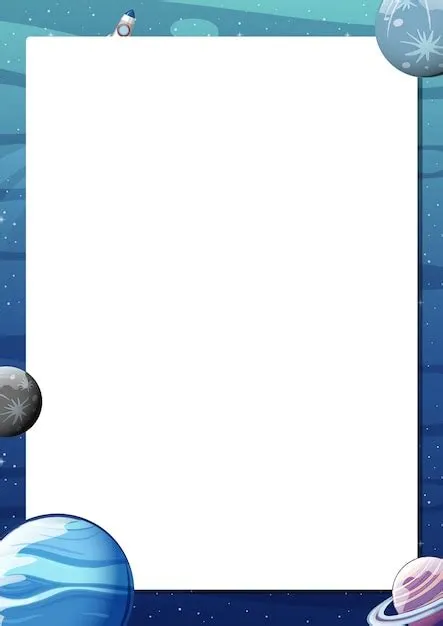 Outer space planets frame border template | Free Vector