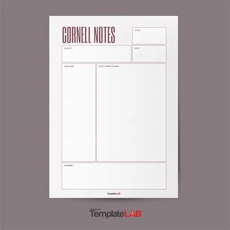 Free Printable Cornell Notes Templates & Examples - Printables for Everyone