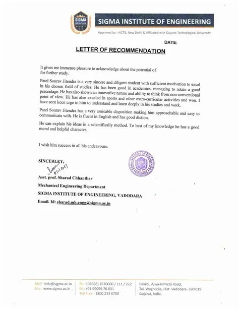 Letter Of Recommendation (LOR) - Edge International