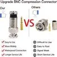 ASIASN-20PCS BNC Compression Connector 75 Ohm Coupler with Copper Pin ...