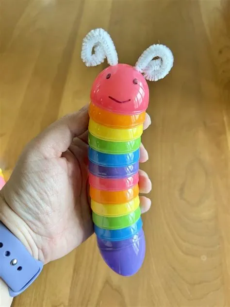 Adorable Easter Egg Caterpillars - Katieish | Plastic easter egg crafts ...