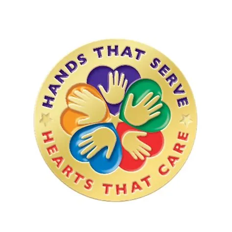 Hands That Serve Hearts That Care Lapel Pin with Presentation Card