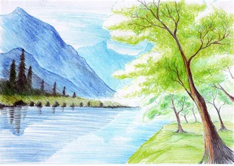 Simple Natural Scenery Pencil Drawing: Capture the Beauty of Nature ...