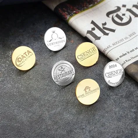 Custom Lapel Pin With Logo, Personalized Company Badge Pin, Engraved ...