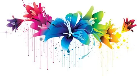 ++ Colorful Flower Vector Clipart PNG 02 | Flower graphic design ...