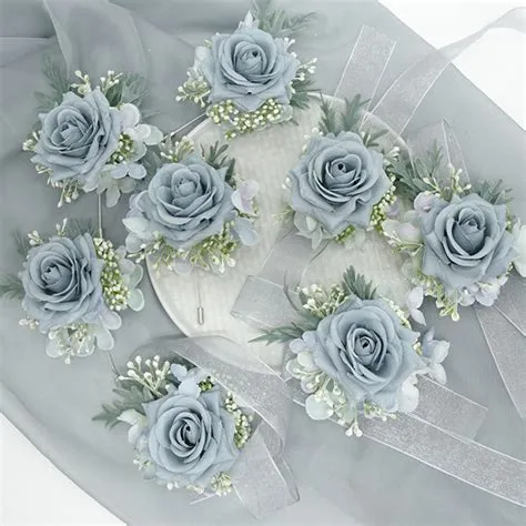 Wedding Floral Wrist Brooch Fake Flower Pin Bridal Corsage Accessories ...