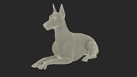 3D Model Doberman Pinscher Dog Lying Down Fur - TurboSquid 2232805