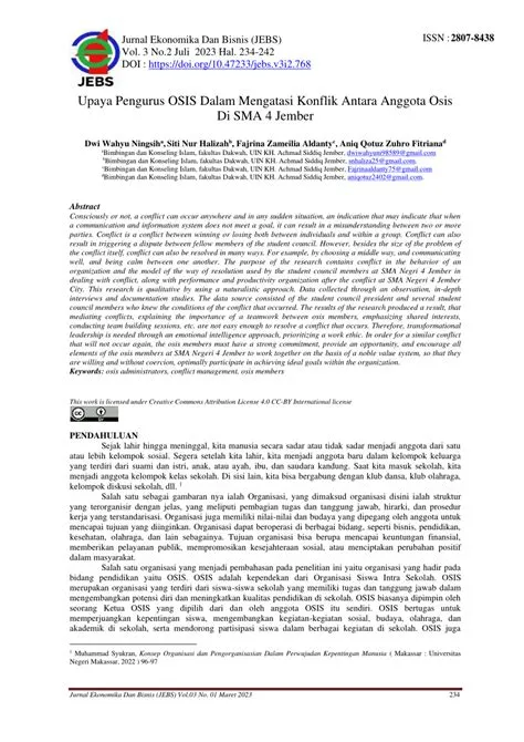(PDF) Upaya Pengurus OSIS Dalam Mengatasi Konflik Antara Anggota Osis ...