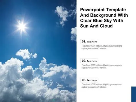 Powerpoint Template And Background With Clear Blue Sky With Sun And ...