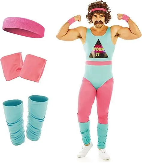 Fun Shack Mens 80s Fitness Instructor Costume Adult Retro Leotard ...