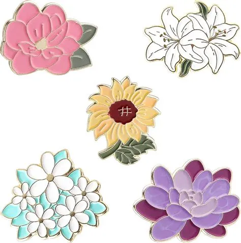 5 Stück Damen Blume Brosche Pin Emaille Anstecknadeln Nette Blume ...