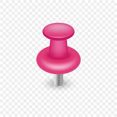 Pink Plastic Push Pin Button. Single Thumbtack with Needle on ...