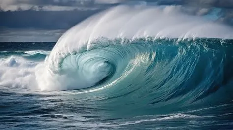 Large Waves Breaking Over The Ocean Background, Picture Of A Big Wave ...