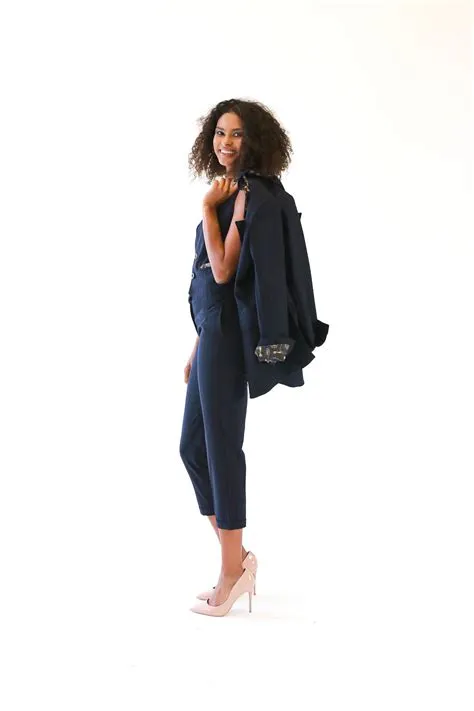 SECHABA G | classic-retro blue pin-striped suit - nje