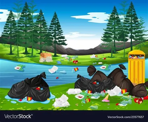 Litter in the park illustration. Download a Free Preview or High ...